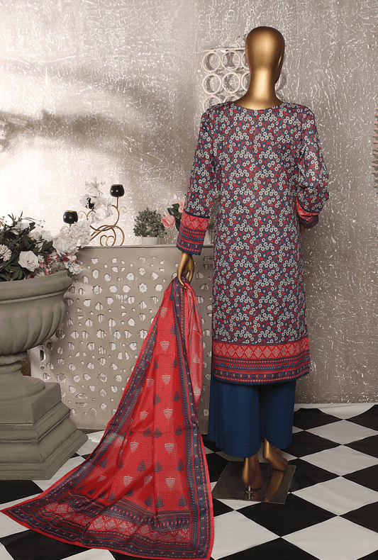 3 Piece Unstitched Embroidered Suit