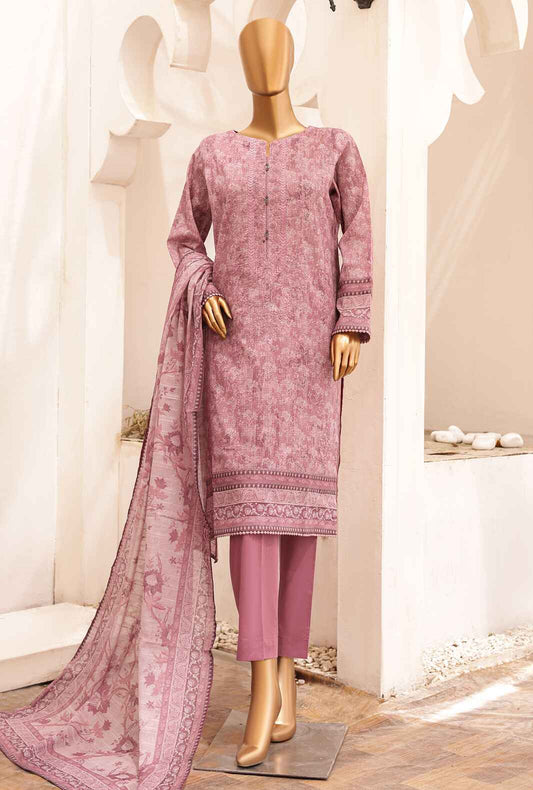 3 Piece Unstitched - Asasa Lawn Printed Suit - AEL-14