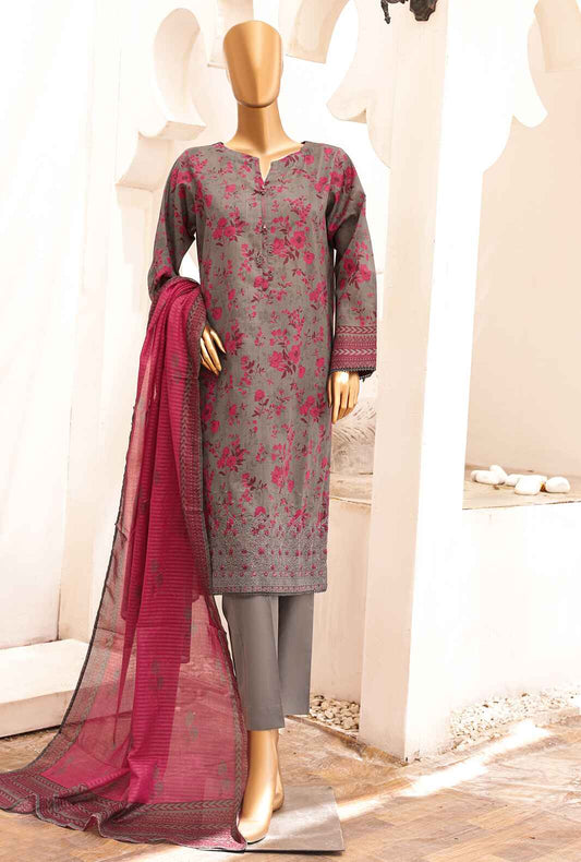 3 Piece Unstitched - Asasa Lawn Printed Suit - AEL-17