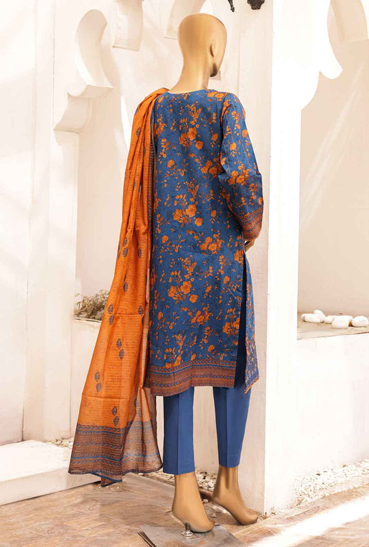 3 Piece Unstitched - Asasa Lawn Printed Suit - AEL-18