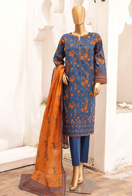3 Piece Unstitched - Asasa Lawn Printed Suit - AEL-18