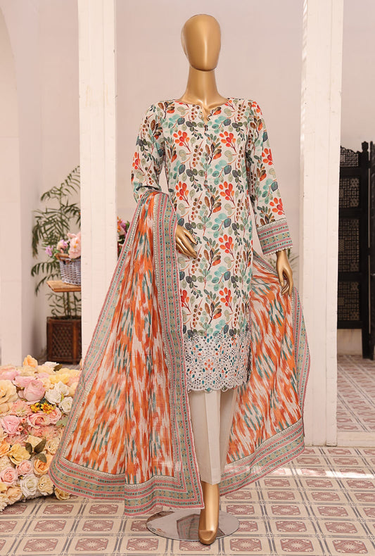 Asasa by HZ Textiles Embroidered Lawn Suit Unstitched 3 Piece AJE - 301 - Summer Collection