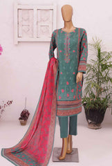 3 Piece Unstitched - Asasa Premium Embroidered Suit - AEL-45 Vol-03