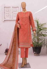 3 Piece Unstitched - Asasa Premium Embroidered Suit - AEL-51 Vol-03