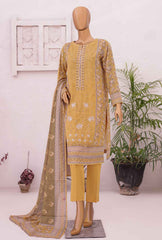 3 Piece Unstitched - Asasa Premium Embroidered Suit - AEL-55 Vol-03