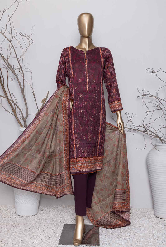 3 Piece Unstitched - Asasa Premium Embroidered Suit- AEL-64 Vol-04