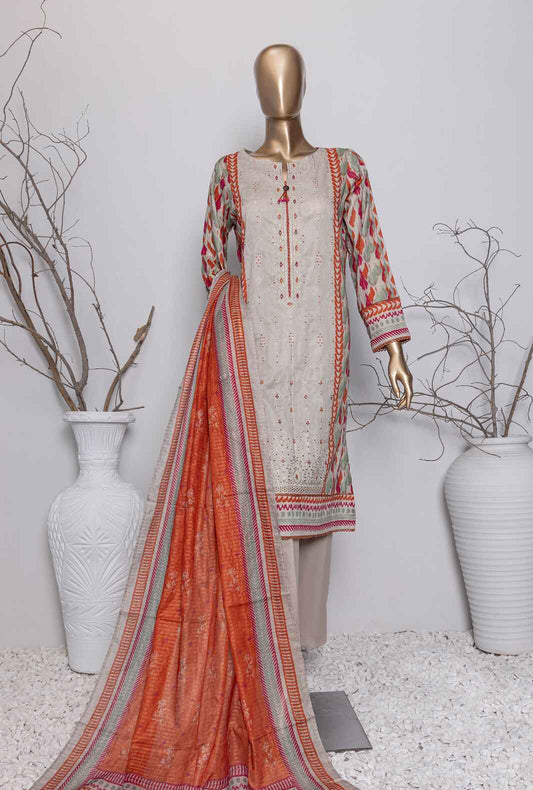 3 Piece Unstitched - Asasa Premium Embroidered Suit- AEL-65 Vol-04