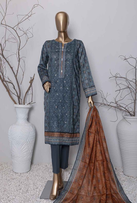 3 Piece Unstitched - Asasa Premium Embroidered Suit- AEL-70 Vol-04