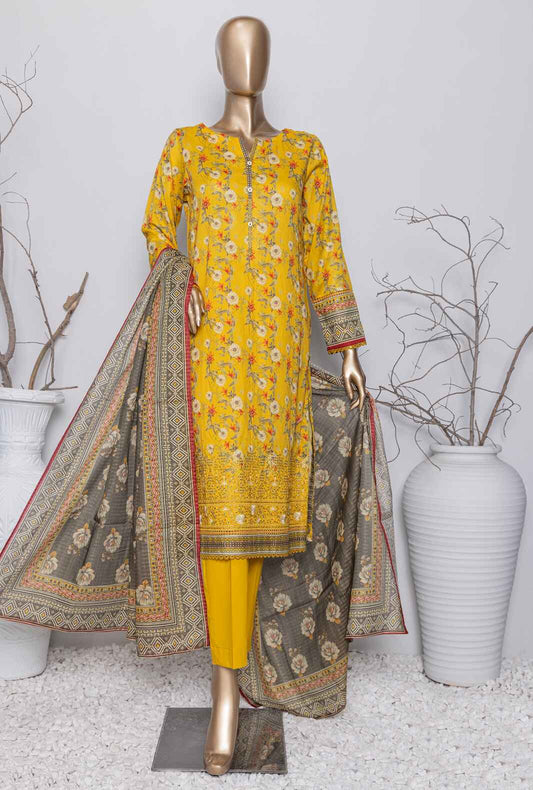 3 Piece Unstitched - Asasa Premium Embroidered Suit- AEL-72 Vol-04