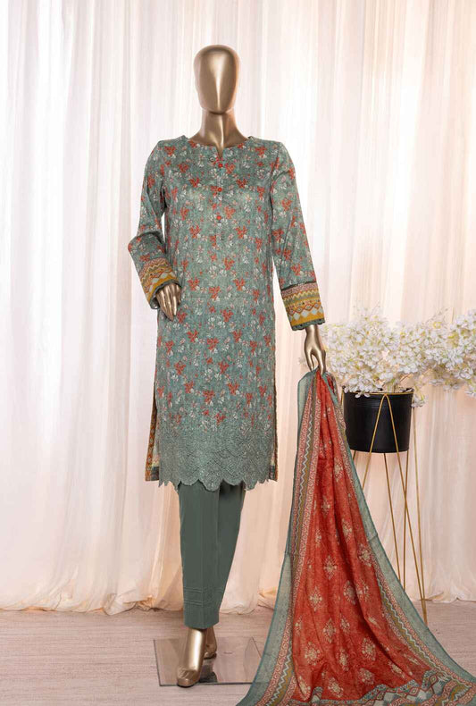 3 Piece Unstitched - Asasa Premium Embroidered Suit- AEL-89 Vol-05