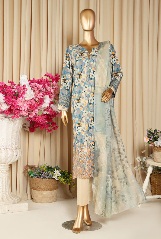 Anmol by HZ Textiles Embroidered Linen Suit Unstitched 3 Piece ALS-1335 - Winter Collection