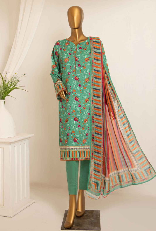 3 Piece Unstitched -Bana Dora Digital Printed Viscose Suit - AVP-1101