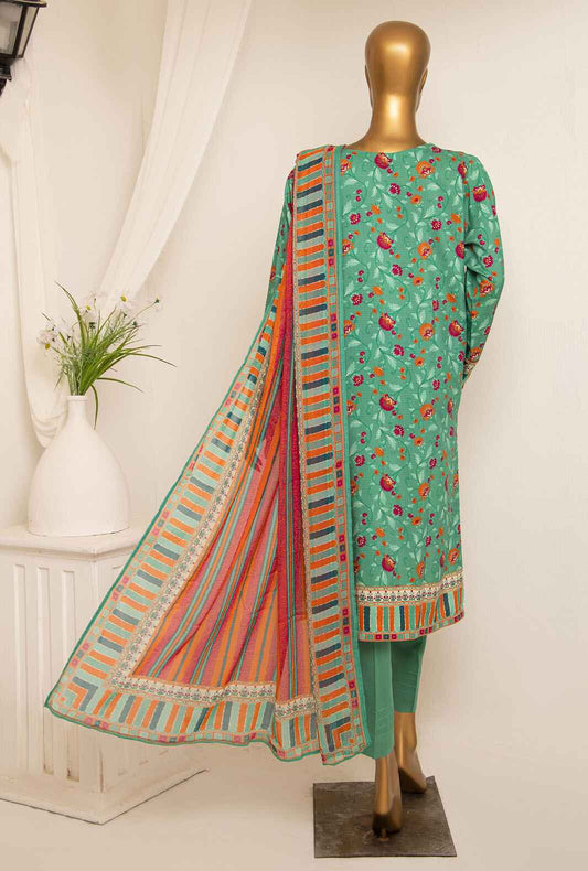 3 Piece Unstitched -Bana Dora Digital Printed Viscose Suit - AVP-1101