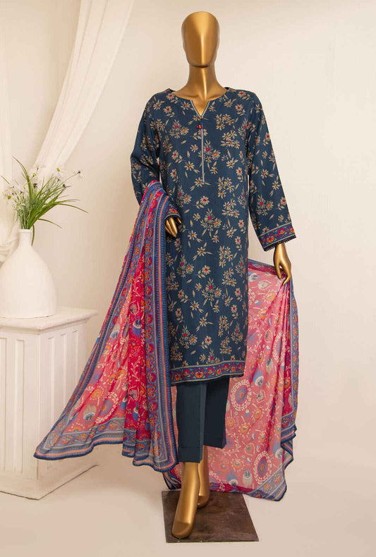 3 Piece Unstitched -Bana Dora Digital Printed Viscose Suit - AVP-1103