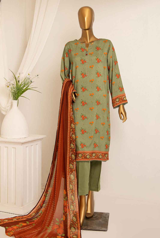 3 Piece Unstitched -Bana Dora Digital Printed Viscose Suit - AVP-1108