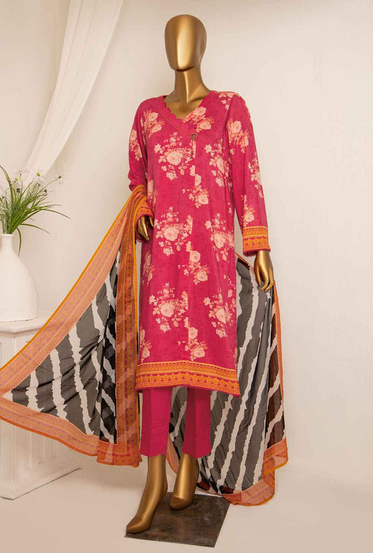 3 Piece Unstitched -Bana Dora Digital Printed Viscose Suit - AVP-1110