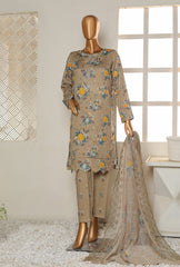 3 Piece Unstitched Cotton Printed Suit