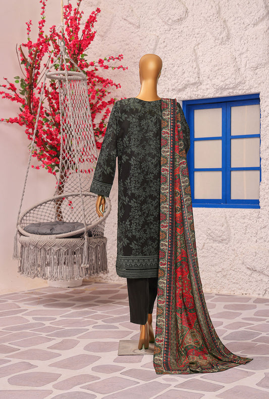 Crosshatch Embroidered Khaddar Unstitched Suit By HZ Textiles- KCE - 3087