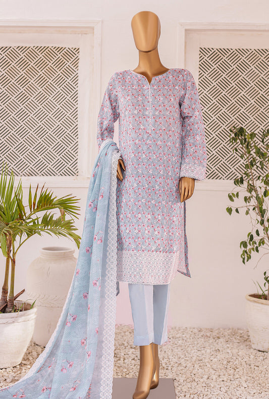 3 Piece Unstitched - Chikankari Embroidered Collection - CEC-721
