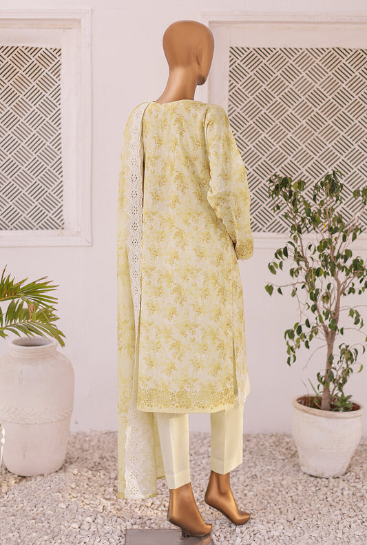3 Piece Unstitched - Chikankari Embroidered Collection - CEC-727