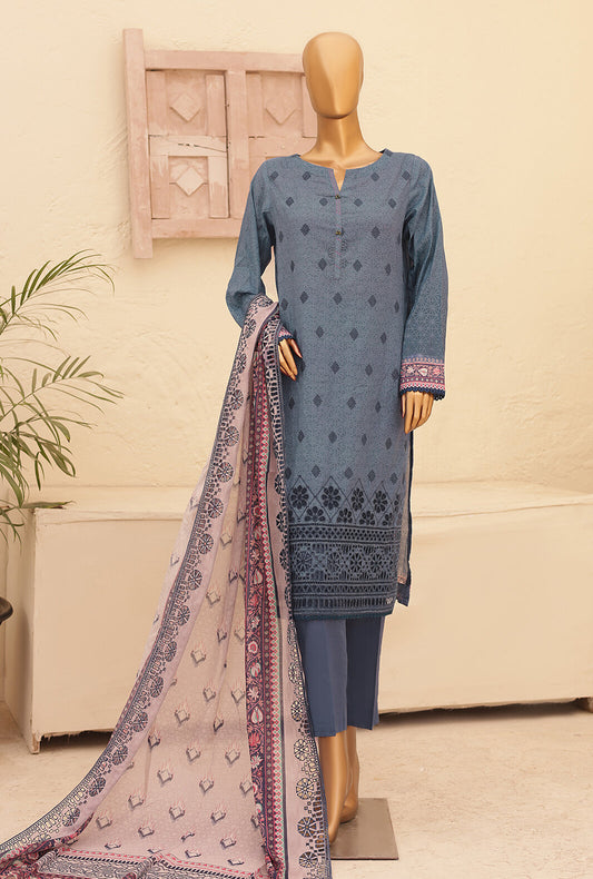 3 Piece Unstitched - Chikankari Embroidered Collection - CEC-765