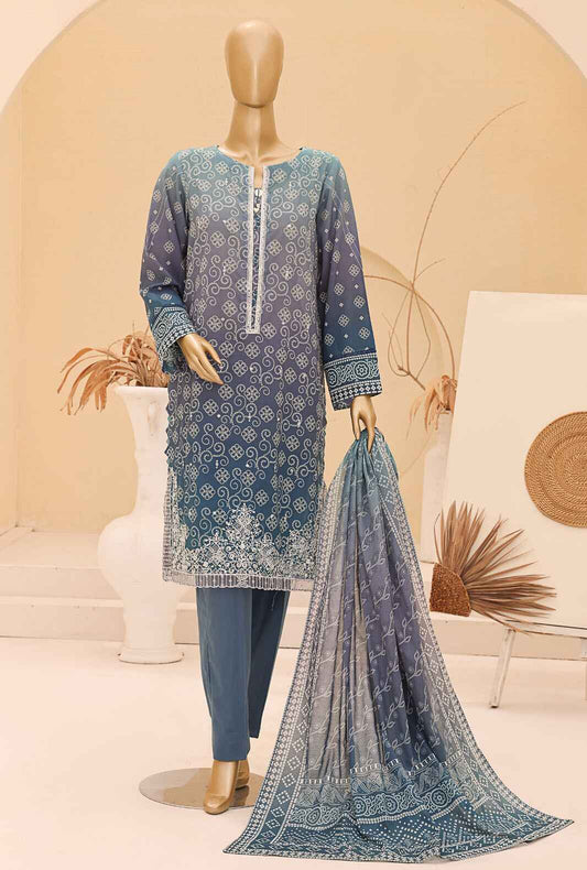 Chunri by HZ Textiles Embroidered Lawn Unstitched 3 Piece Suit CEC-921 - Summer Collection