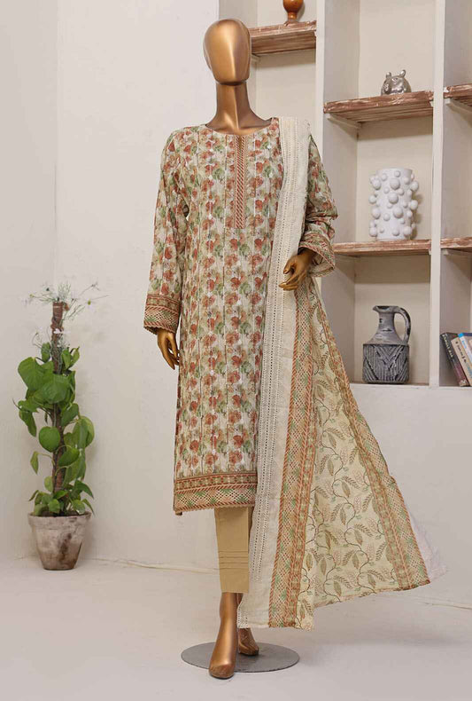 Dhagakari by HZ Textiles Embroidered Lawn Suit Unstitched 3 Piece DEC-1005- Summer Collection