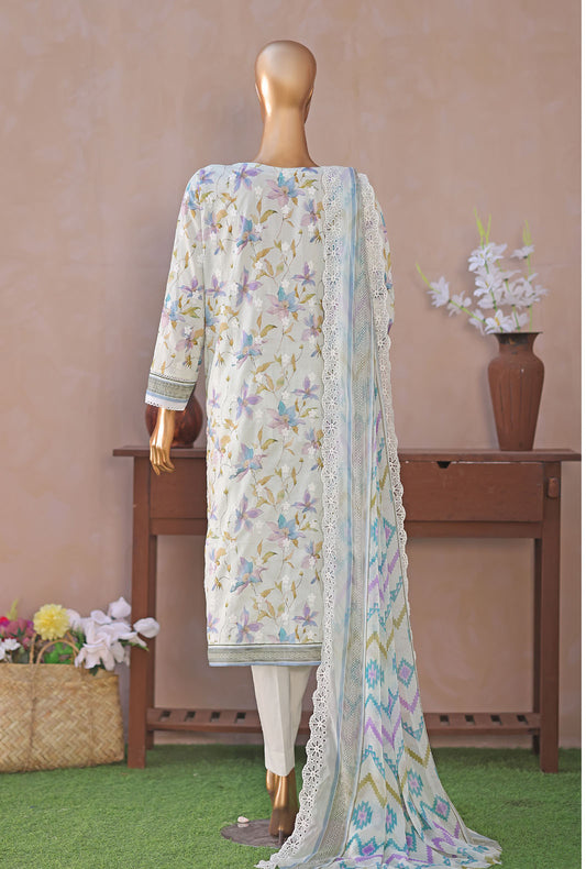 Dhagakari by HZ Textiles Embroidered Lawn Suit Unstitched 3 Piece DEC - 3123