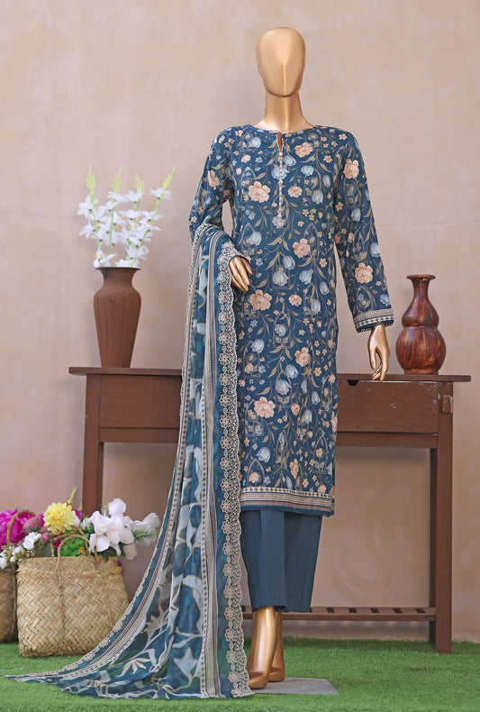 Dhagakari by HZ Textiles Embroidered Lawn Suit Unstitched 3 Piece DEC - 3126
