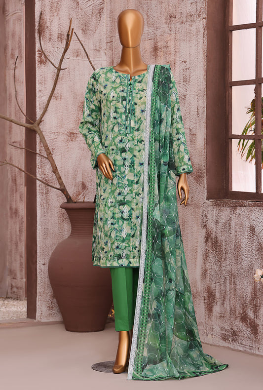 Dhagakari by HZ Textiles Embroidered Lawn Suit Unstitched 3 Piece DEC-597 - Summer Collection