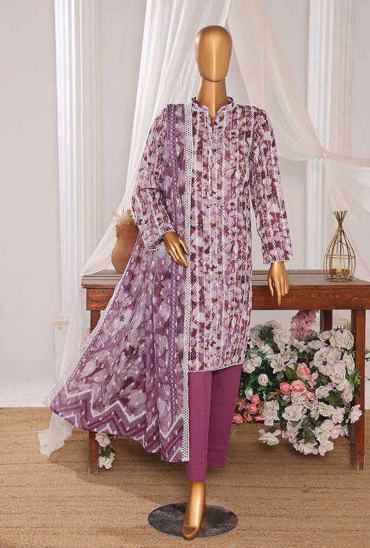 Dhagakari by HZ Textiles Embroidered Lawn Suit Unstitched 3 Piece DEC-600 - Summer Collection