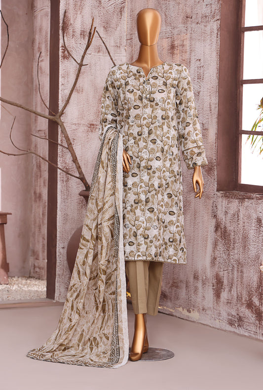 Dhagakari by HZ Textiles Embroidered Lawn Suit Unstitched 3 Piece DEC-602 - Summer Collection