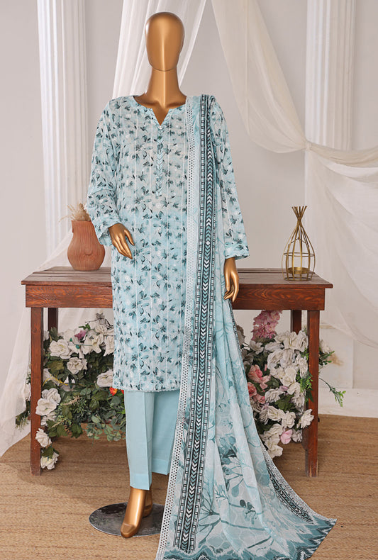 Dhagakari by HZ Textiles Embroidered Lawn Suit Unstitched 3 Piece DEC-603 - Summer Collection