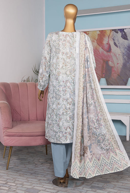 Dhagakari by HZ Textiles Embroidered Lawn Suit Unstitched 3 Piece DEC-604 - Summer Collection