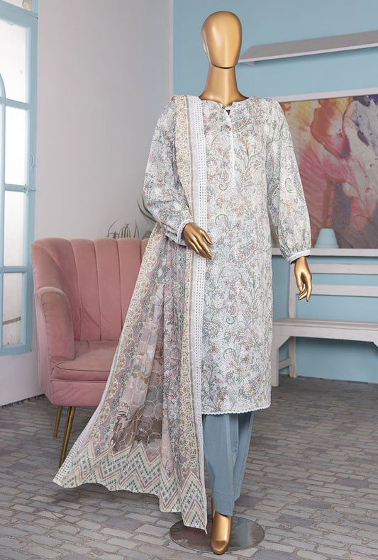 Dhagakari by HZ Textiles Embroidered Lawn Suit Unstitched 3 Piece DEC-604 - Summer Collection