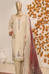 3 Piece Unstitched Embroidered Suit