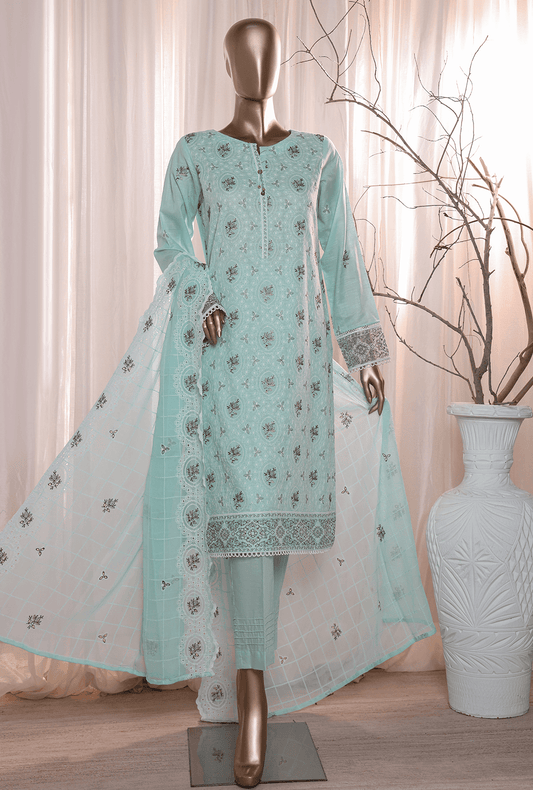 3 Piece Unstitched - Dastan Slub Lawn Embroidered Suit - DSE-S05B V2