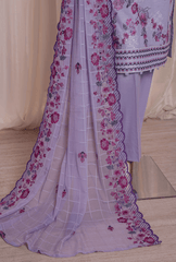 3 Piece Unstitched - Dastan Slub Lawn Embroidered Suit - DSE-S08 V2