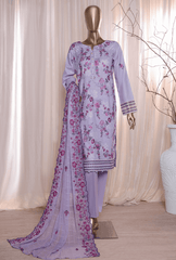 3 Piece Unstitched - Dastan Slub Lawn Embroidered Suit - DSE-S08 V2