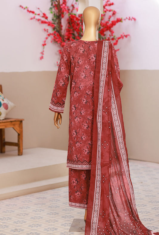 Elegant by HZ Textiles Embroidered Lawn Suit Unstitched 3 Piece EC-1011