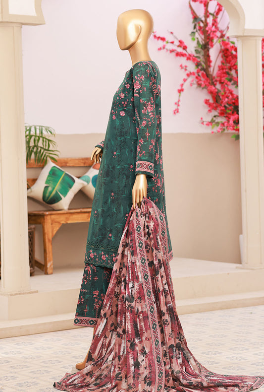 Elegant by HZ Textiles Embroidered Lawn Suit Unstitched 3 Piece EC-1016