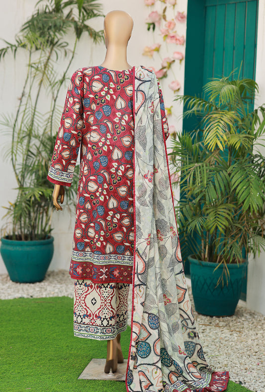 Elegant by HZ Textiles Embroidered Lawn Suit Unstitched 3 Piece EC-1017