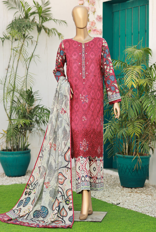 Elegant by HZ Textiles Embroidered Lawn Suit Unstitched 3 Piece EC-1017