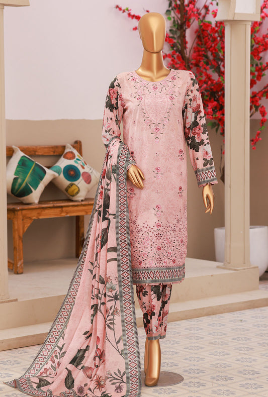 Elegant by HZ Textiles Embroidered Lawn Suit Unstitched 3 Piece EC-1018