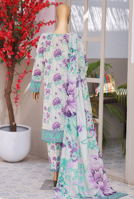 Elegant by HZ Textiles Embroidered Lawn Suit Unstitched 3 Piece EC-1019