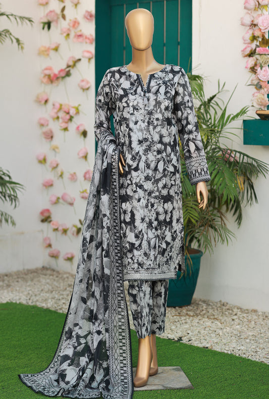 Elegant by HZ Textiles Embroidered Lawn Suit Unstitched 3 Piece EC-1020