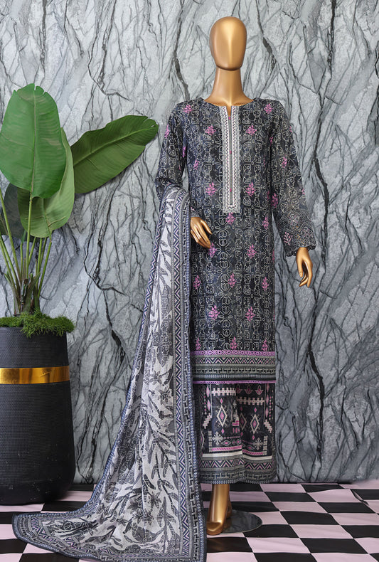 Elegant by HZ Textiles Embroidered Lawn Suit Unstitched 3 Piece EC-1047 - Summer Collection