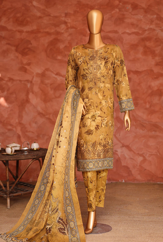 Elegant by HZ Textiles Embroidered Lawn Suit Unstitched 3 Piece EC-1054 Vol-02