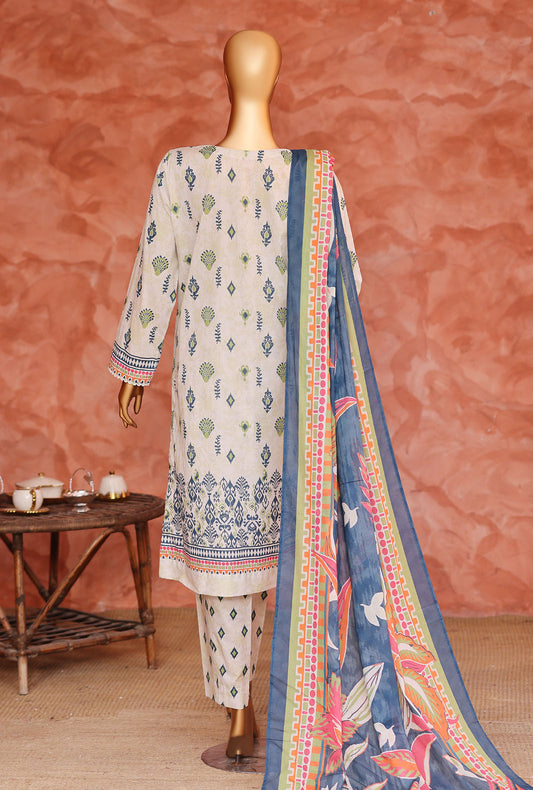 Elegant by HZ Textiles Embroidered Lawn Suit Unstitched 3 Piece EC-1057 Vol-02
