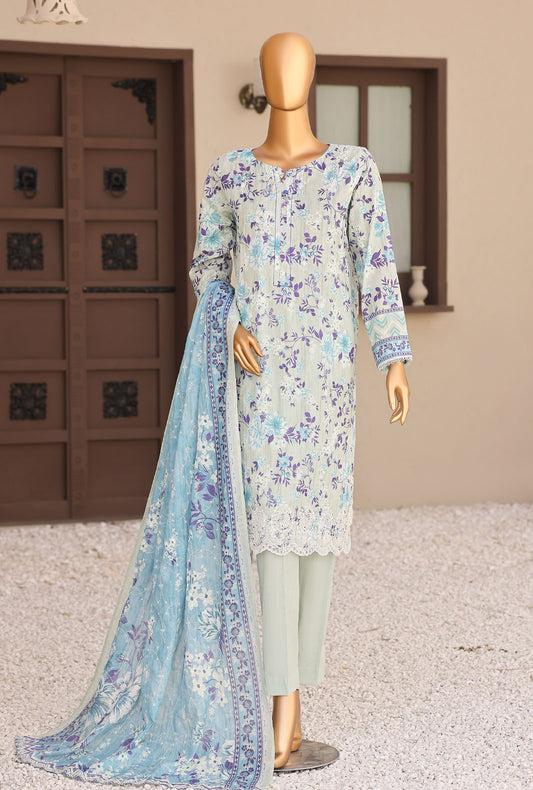 Elite by HZ Textiles Embroidered Lawn Unstitched 3 Piece Suit EC-1284